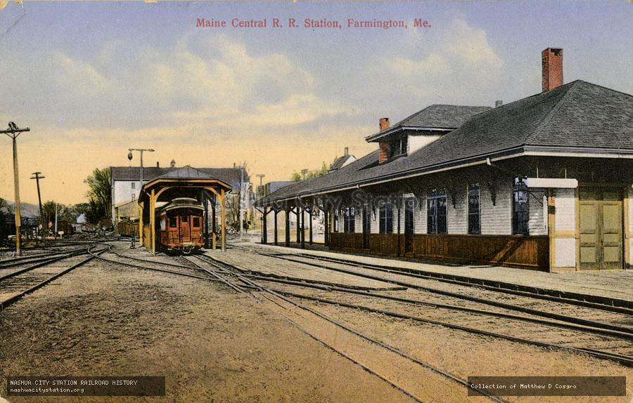 Postcard: Maine Central Railroad Station, Farmington, Maine